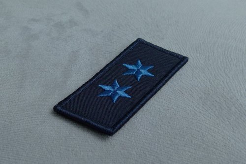 Dienstgradabzeichen - PM - Polizeimeister Patch - gestickt - Blau auf Dunkelblau