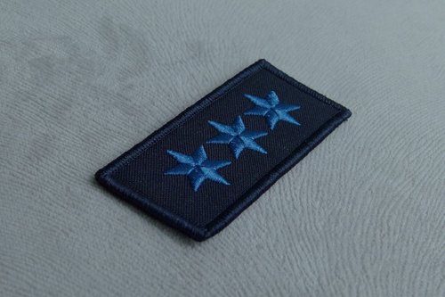 Dienstgradabzeichen - POM - Polizeiobermeister Patch - gestickt - Blau auf Dunkelblau