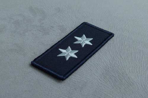Dienstgradabzeichen - POK - Polizeioberkommissar Patch - gestickt - Silber auf Dunkelblau
