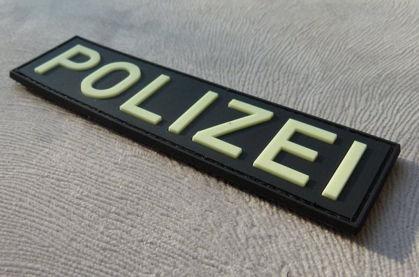 JTG Polizei Schriftzug - Patch, gid (glow in the dark) / 3D Rubber patch