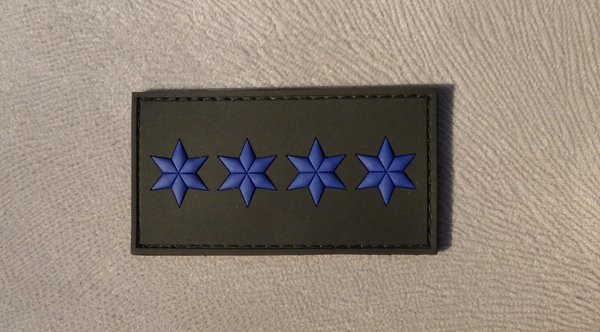 JTG - Dienstgradabzeichen - Polizeihauptmeister (PHM) - Patch, schwarz / 3D Rubber patch