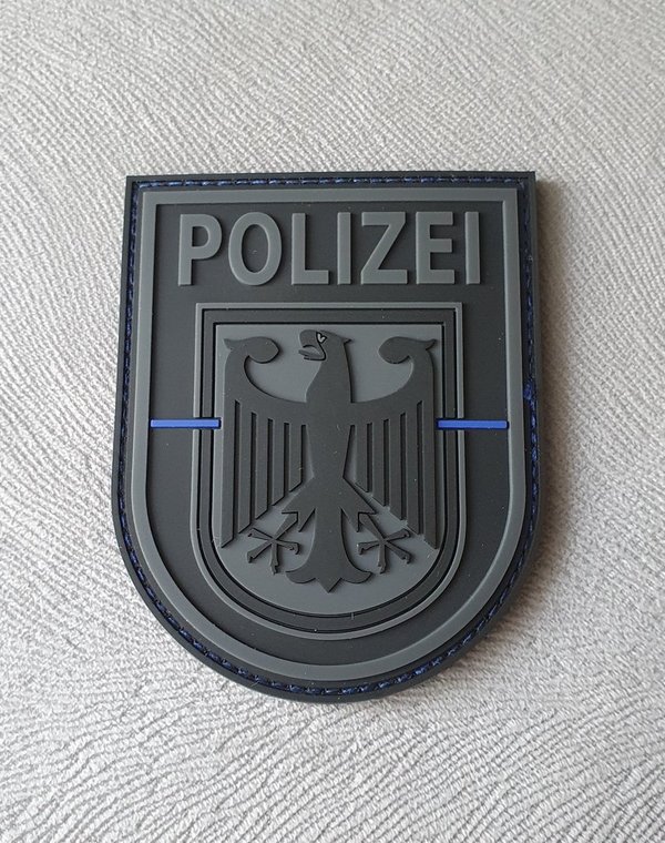 JTG Ärmelabzeichen Bundespolizei, blackops - Thin Blue Line / 3D Rubber Patch BPOL
