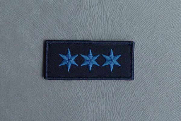 Dienstgradabzeichen - POM - Polizeiobermeister Patch - gestickt - Blau auf Dunkelblau