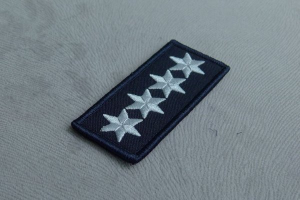 Dienstgradabzeichen - PHK A12 - Polizeihauptkommissar  Patch - gestickt - Silber auf Dunkelblau