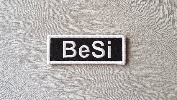 Polizeifunktionsabzeichen - BeSi - Beweissicherung Patch - gestickt - Weiß auf Schwarz