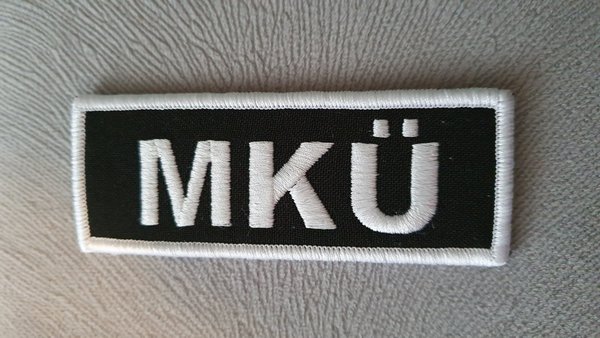 Polizeifunktionsabzeichen - MKÜ - Patch - gestickt - Weiß auf Schwarz