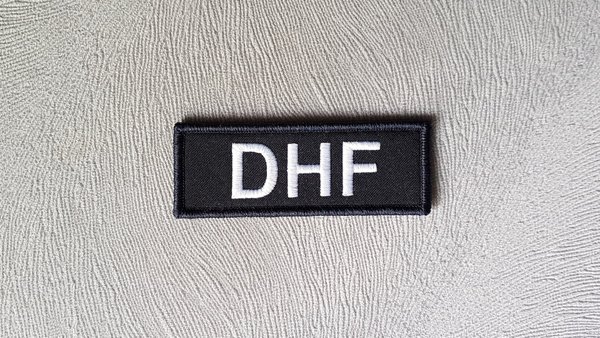 Polizeifunktionsabzeichen - DHF - Diensthundeführer - gestickt - Weiß auf Dunkelblau