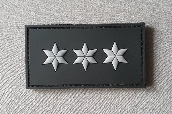 JTG - Dienstgradabzeichen - Polizeihauptkommissar (PHK) - Patch, schwarz / 3D Rubber patch