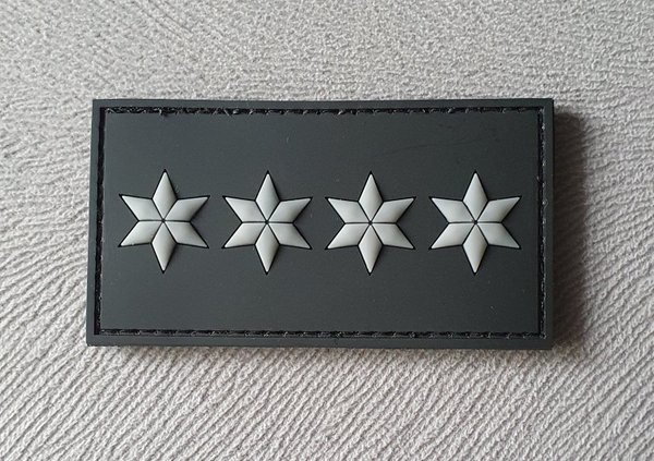 JTG - Dienstgradabzeichen - Polizeihauptkommissar (PHK) (A12) - Patch, schwarz / 3D Rubber patch