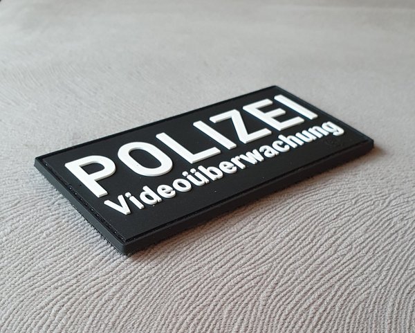 JTG Polizei Videoüberwachung Schriftzug fullcolor / 3D Rubber patch