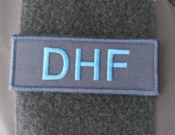 Polizeifunktionsabzeichen - DHF - Diensthundeführer - gestickt - Blau auf Dunkelblau