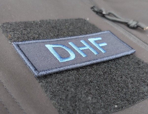 Polizeifunktionsabzeichen - DHF - Diensthundeführer - gestickt - Blau auf Dunkelblau