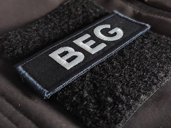 Polizeifunktionsabzeichen - BEG - gestickt - Weiss auf Dunkelblau