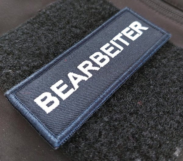 Polizeifunktionsabzeichen - BEARBEITER - Patch - gestickt - Weiß auf Dunkelblau